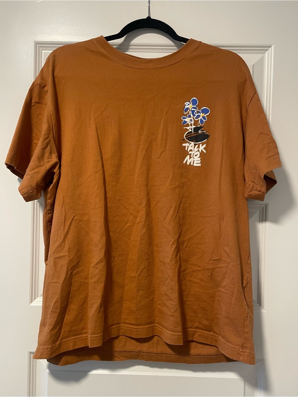 H&M Rust Orange Relaxed Fit Graphic Tee